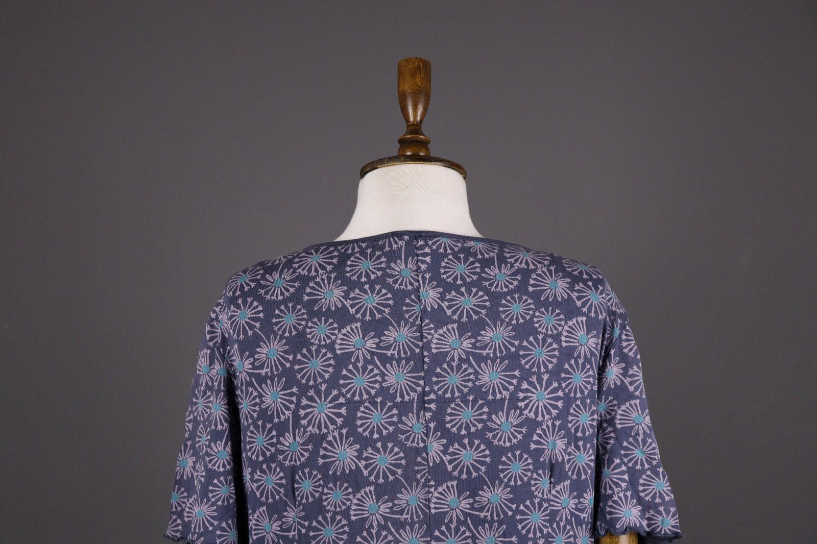 Designer Deerberg Blue Floral Relaxed Summer A-Line Dress Size L Size L / US 10 / IT 46 - 7 Thumbnail