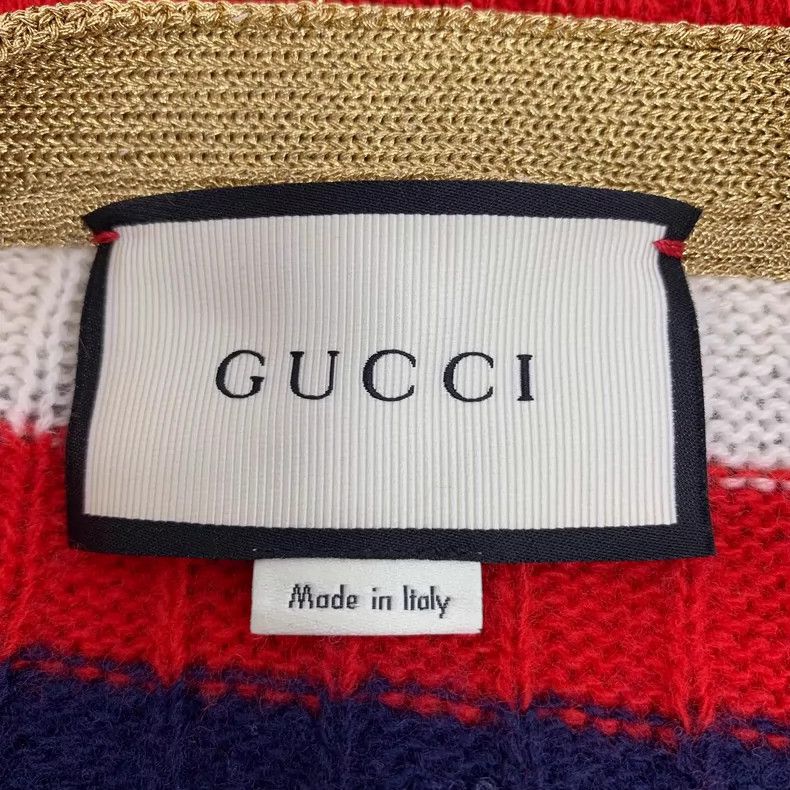 Gucci Gucci Color-blocked striped wool V-neck single-breasted lon Size M / US 6-8 / IT 42-44 - 6 Thumbnail