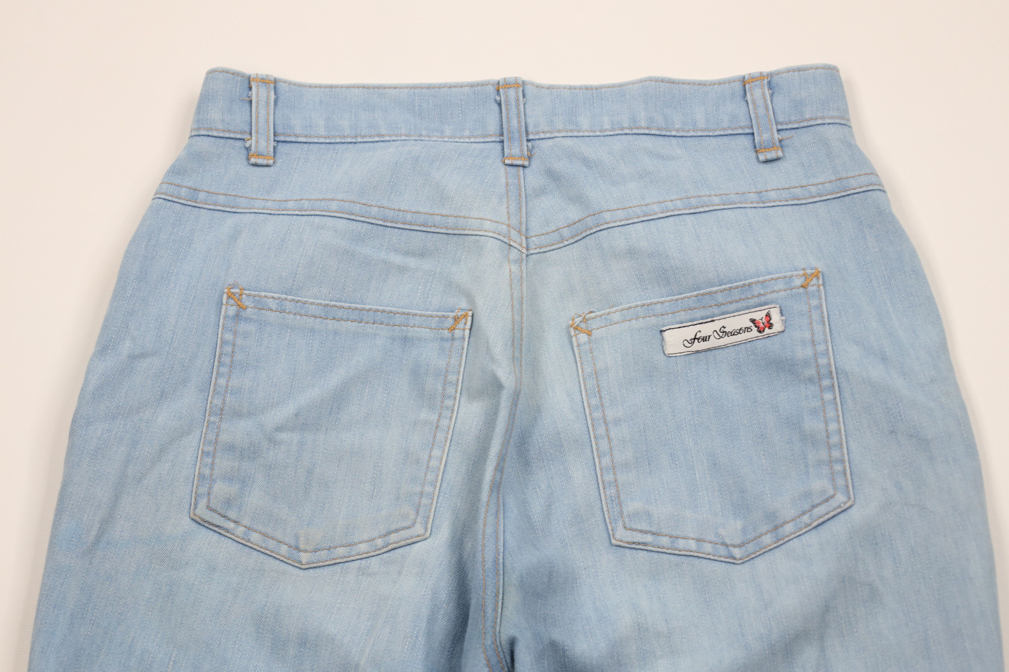 Vintage Vintage 70s Streetwear Flared Wide Leg Denim Jeans Blue USA Size 27" / US 4 / IT 40 - 13 Thumbnail