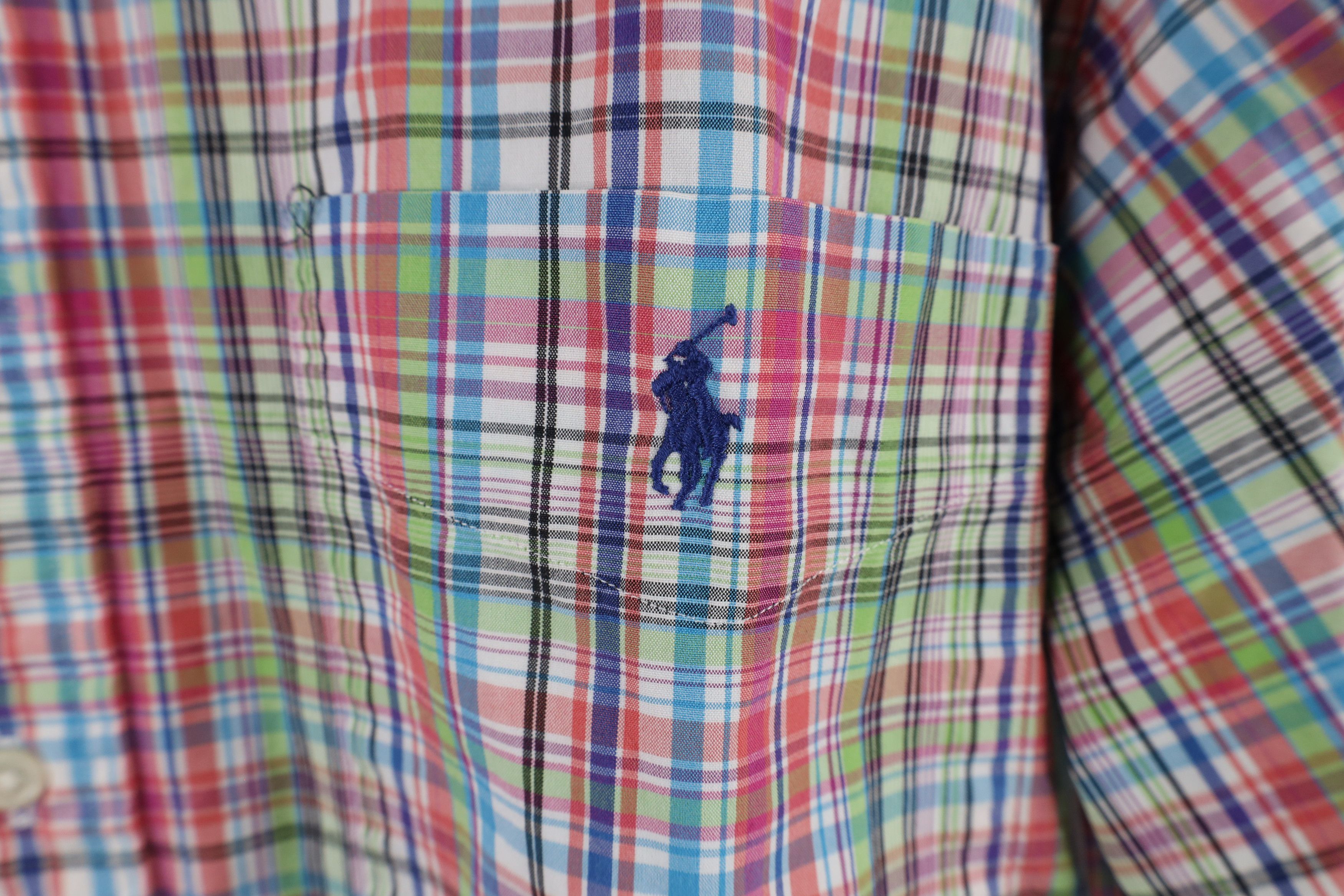Ralph Lauren × Vintage Vintage 90s Ralph Lauren Fit Rainbow Plaid Button Down Shirt Size US L / EU 52-54 / 3 - 4 Thumbnail
