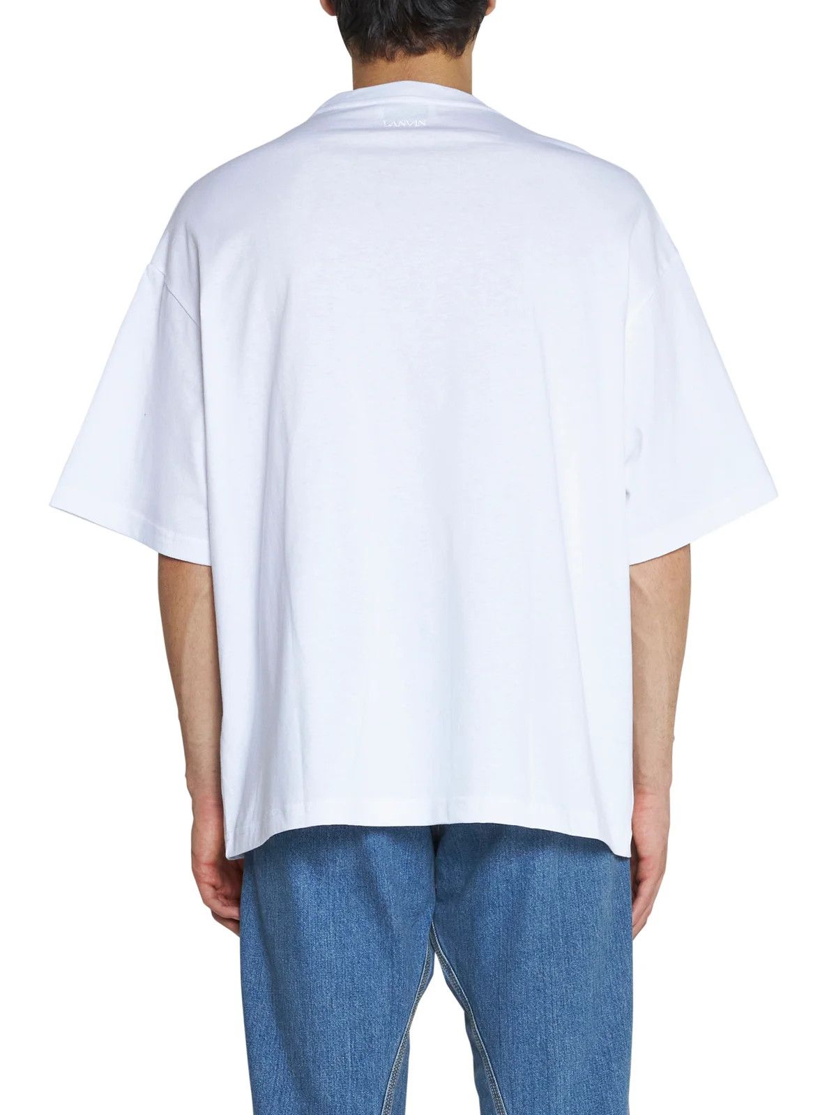 Lanvin o1w1db10225 Short Sleeve T-Shirt in White Size US M / EU 48-50 / 2 - 3 Thumbnail