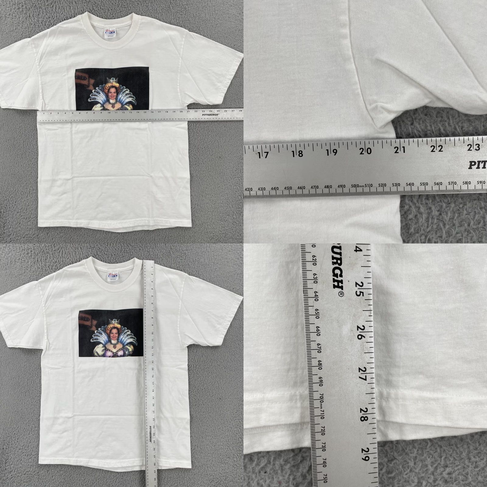 Hanes Vtg Hanes Beefy-T Shirt Large White 90s Y2K Graphic Print Men Lady In Costume Size US L / EU 52-54 / 3 - 8 Thumbnail