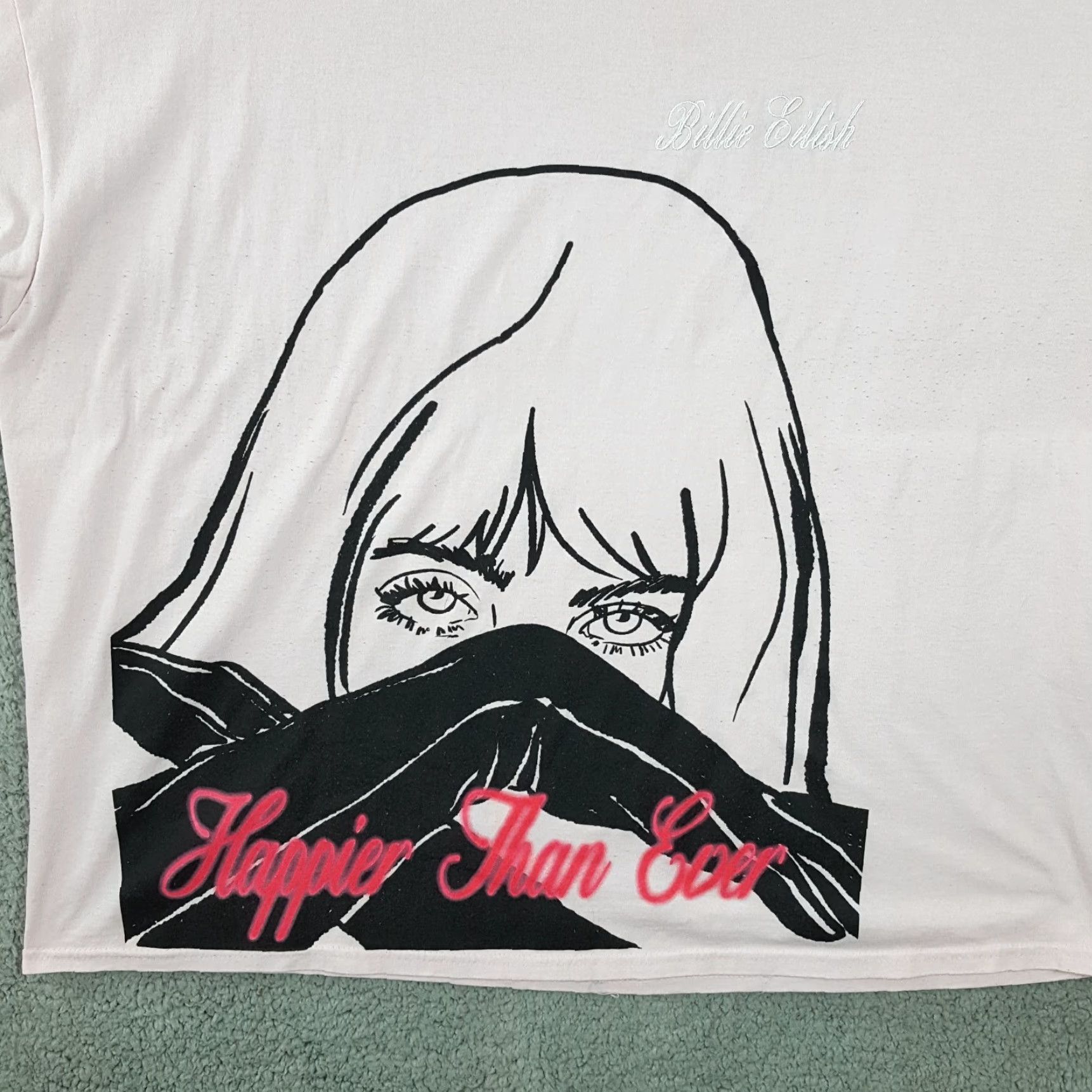 Vintage VINTAGE Billie Eilish Happier Than Ever Pink Tour Women's XL Short Sleeve T Shirt Top Size XL / US 12-14 / IT 48-50 - 4 Thumbnail