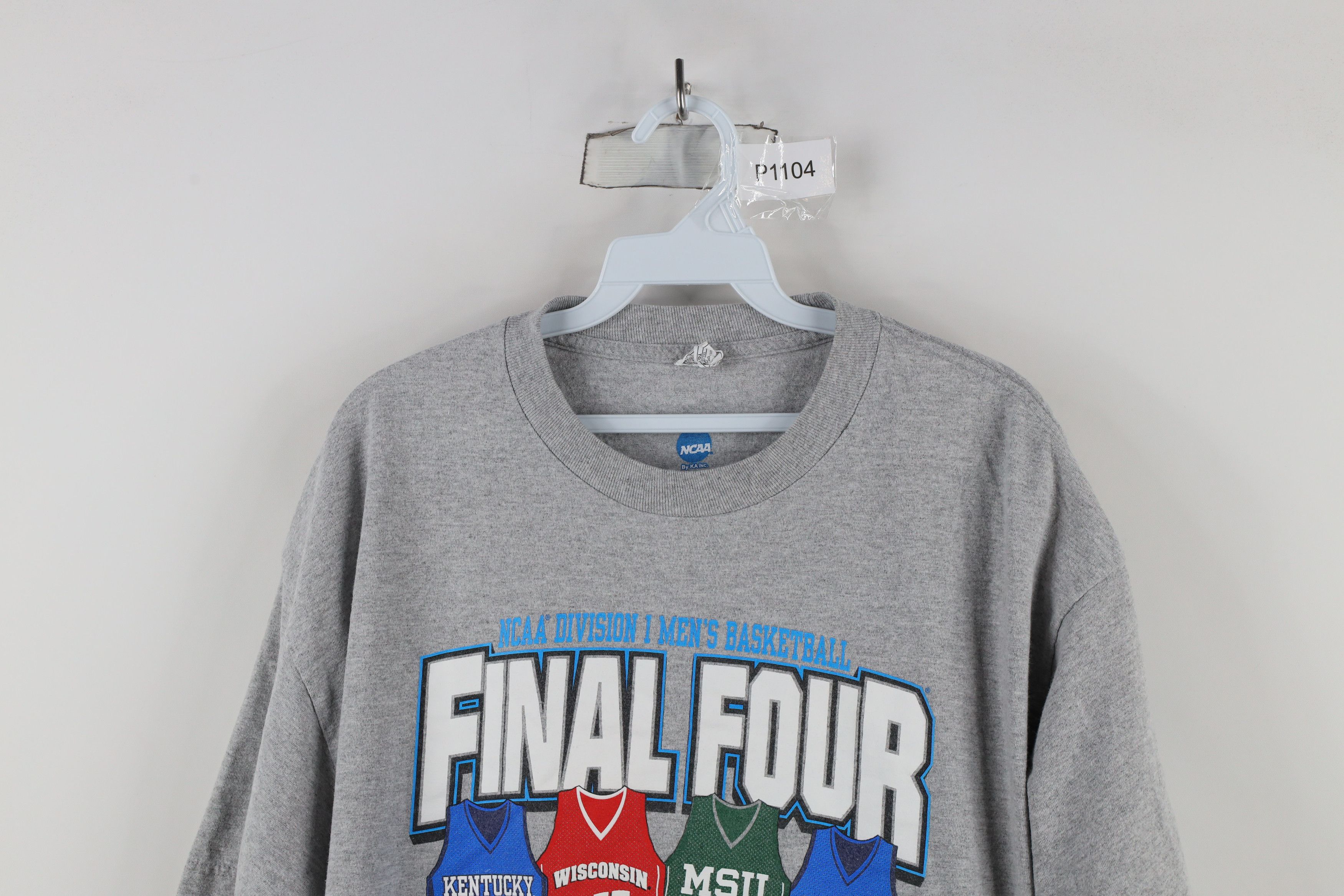 Vintage Y2K Four Basketball MSU Kentucky Wisconsin Duke T-Shirt Size US XL / EU 56 / 4 - 2 Thumbnail