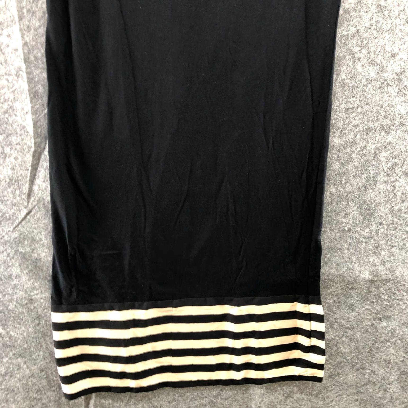 Vintage MISS CHASE Striped Midi Dress Womens S Black Beige Sleeveless T-Shirt Cotton 90s Retro Size S / US 4 / IT 40 - 4 Thumbnail