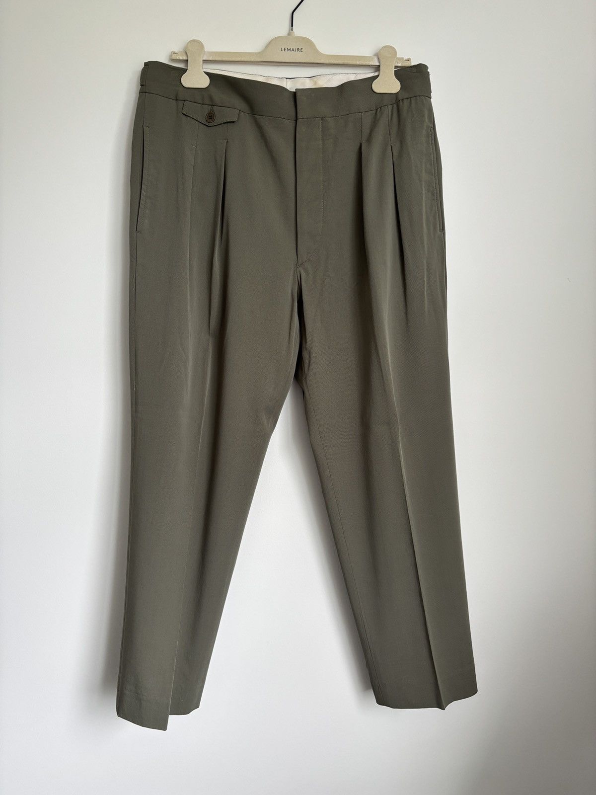 Lemaire Virgin wool two pleat pants, verdigris, 52 Size US 34 / EU 50 - 1 Thumbnail