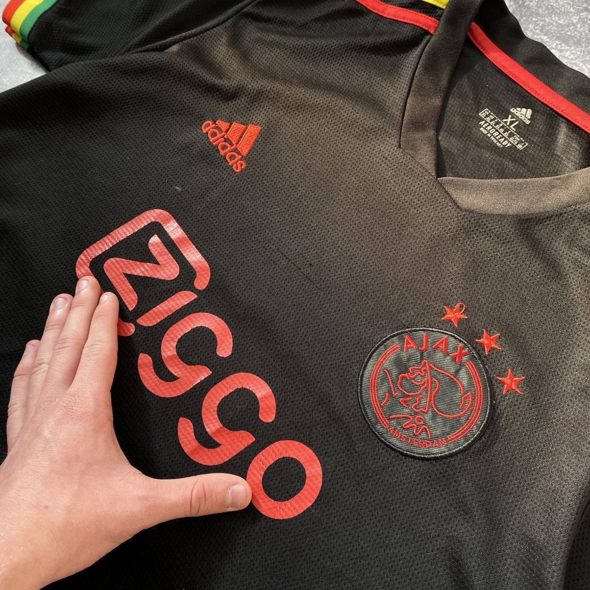 Vintage Vintage Adidas Ajax Small logo black soccer jersey Size US XL / EU 56 / 4 - 3 Thumbnail