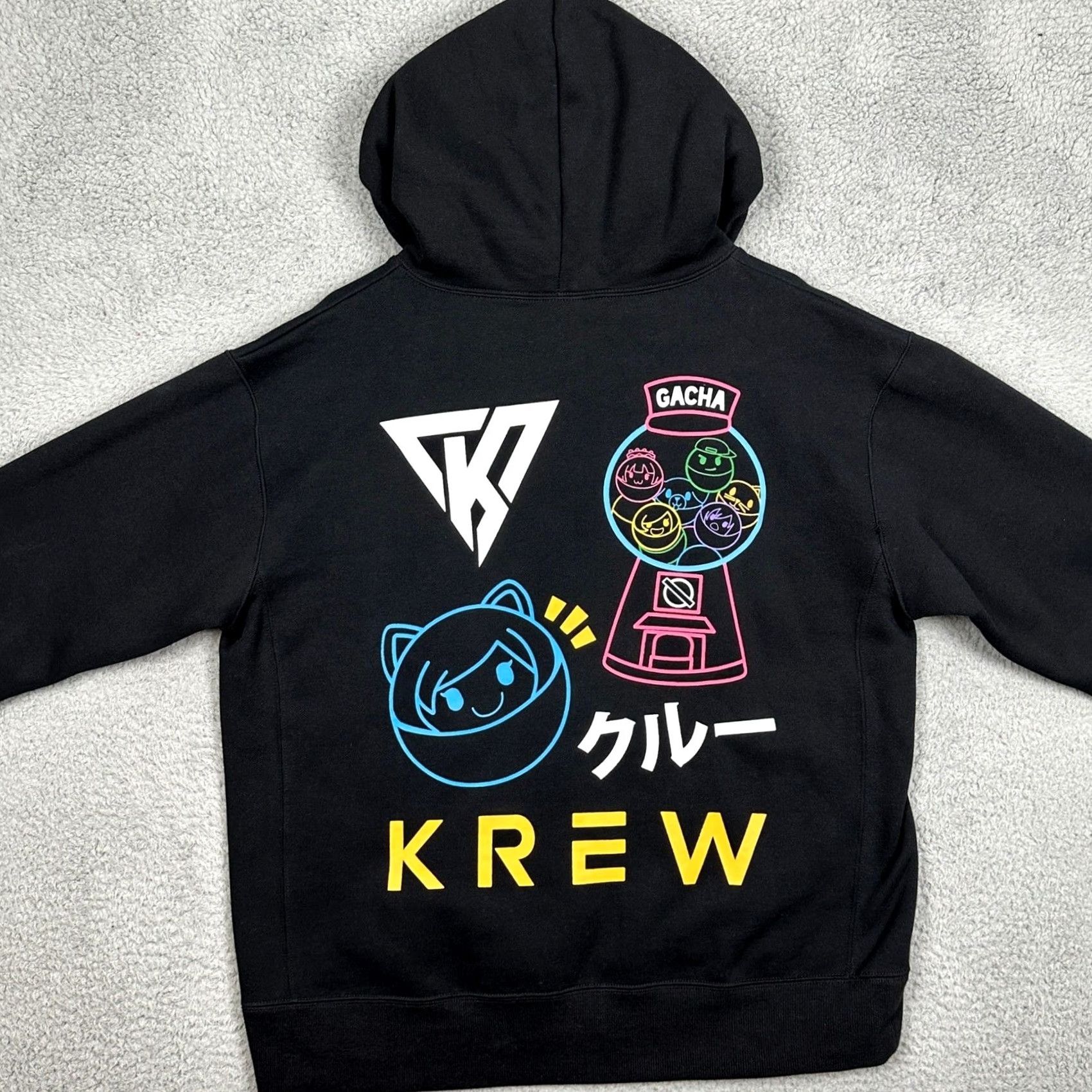 Krewe Krew Hoodie Sweatshirt Black Graphic Pullover Drawstring Hooded Pockets Graphic Print Mens L EUC Size US L / EU 52-54 / 3 - 2 Thumbnail