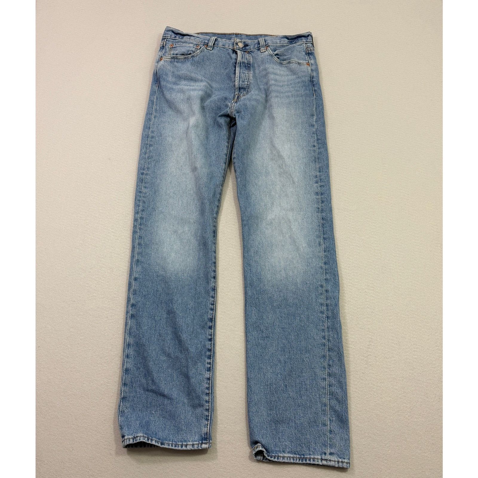 Levi's Levis 501 Original Jeans Men's 34x34 Blue Faded Denim Button Size US 34 / EU 50 - 1 Thumbnail