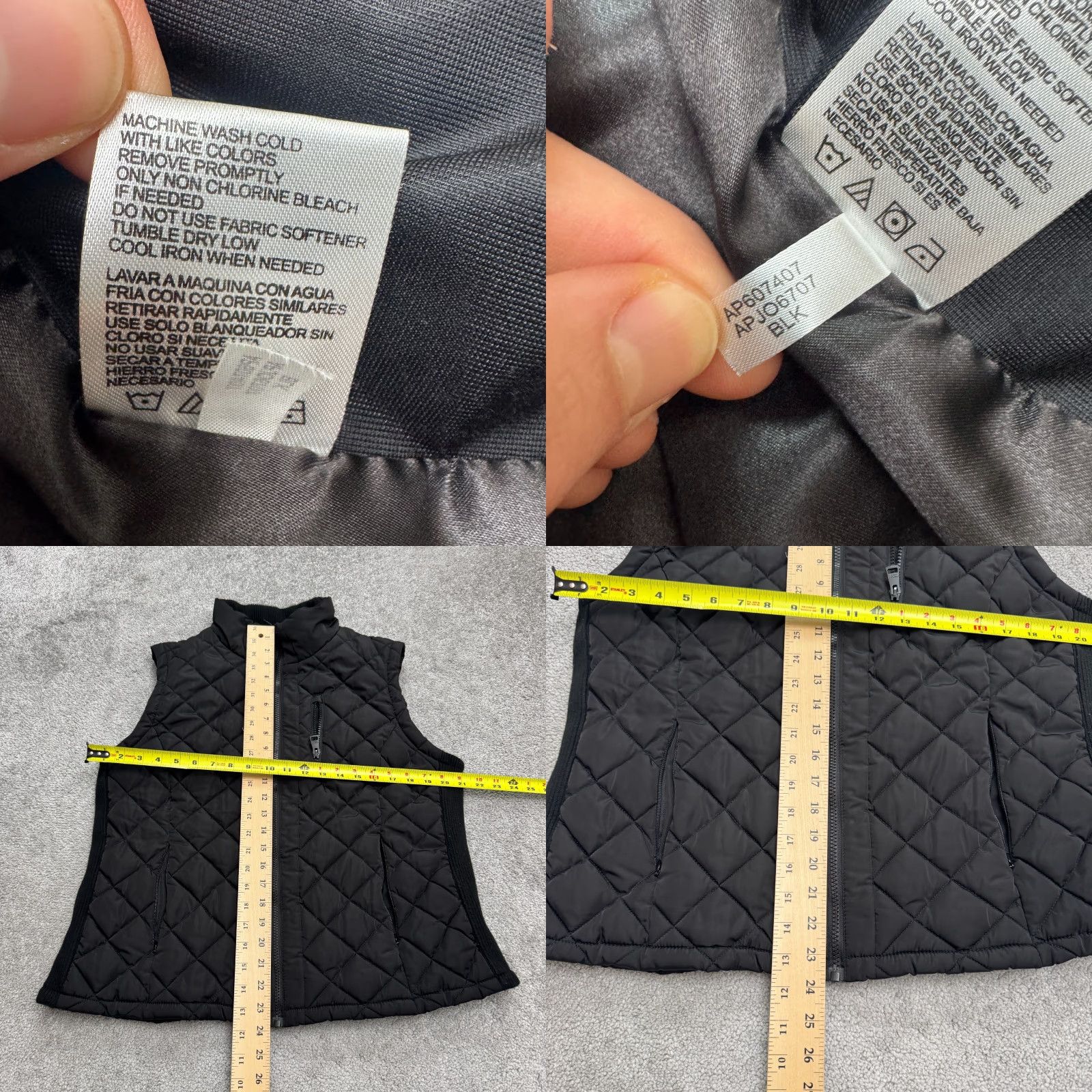 Andrew Marc Andrew Marc Vest Womens XL Black Quilted Puffer Full Zip Pockets Outdoor Size XL / US 12-14 / IT 48-50 - 8 Thumbnail
