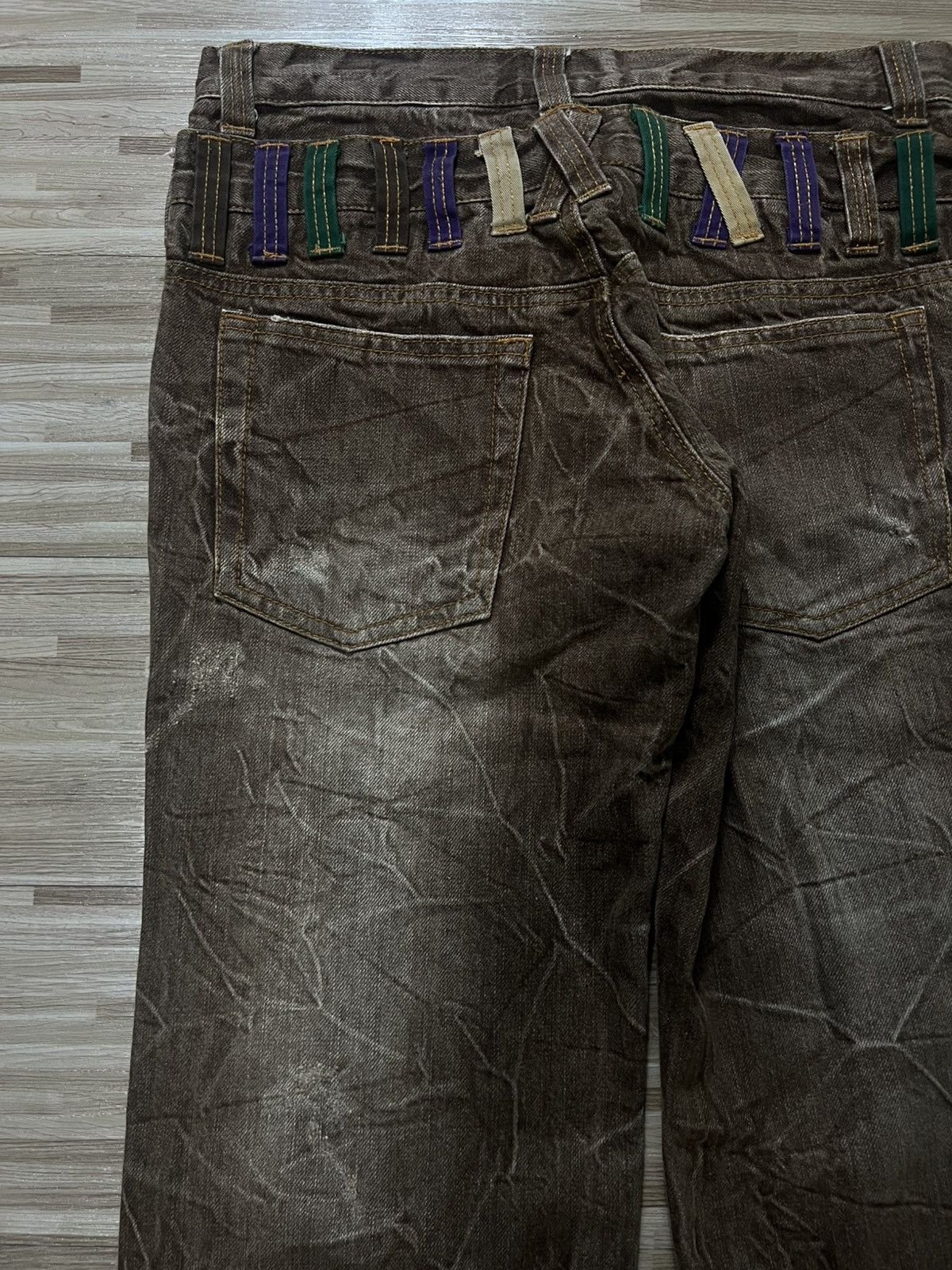 Japanese Brand × Seditionaries 💥INSANE 90s DOUBLE WAIST NYLAUS MUDWASH JEANS 💥 Size US 29 - 11 Thumbnail