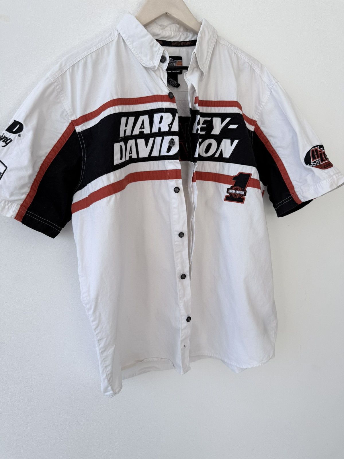 Harley Davidson Vintage Harley Davidson Racing Shirt Embroidered Spellout Size US L / EU 52-54 / 3 - 9 Thumbnail