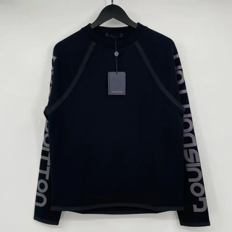Louis Vuitton Louis Vuitton Black Cotton Men's Long Sleeve Sweatshirt 0089 Size US M / EU 48-50 / 2 - 1 Thumbnail