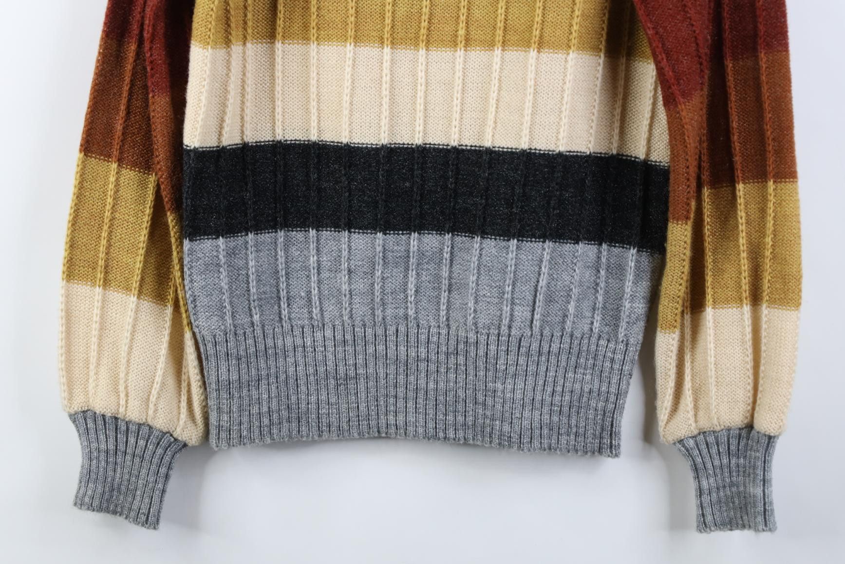 Vintage Vintage 70s Streetwear Earth Tone Chunky Turtleneck Sweater Size L / US 10 / IT 46 - 3 Thumbnail