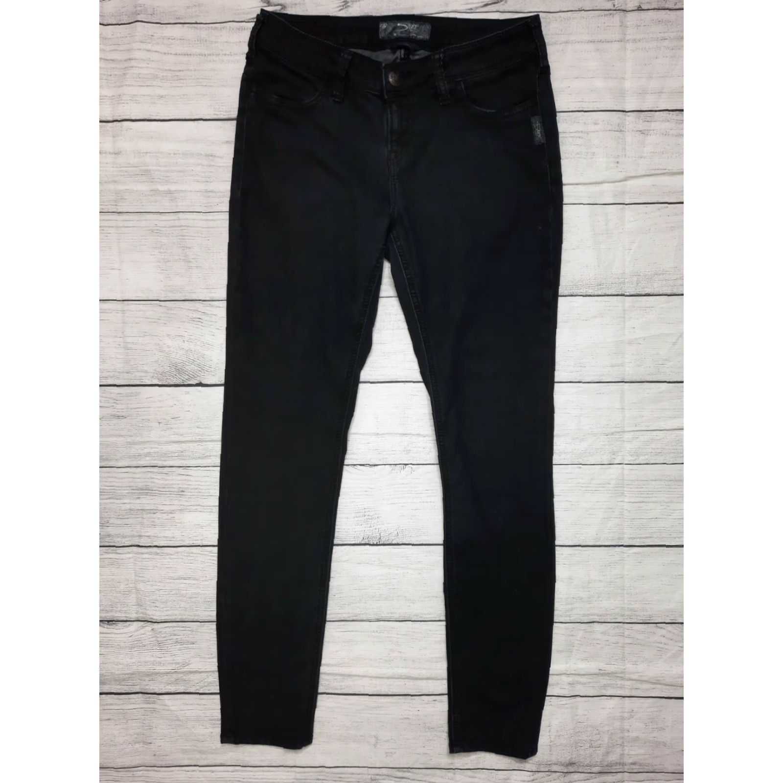 Vintage Silver SukI Jeggings Black Skinny Jeans 28x29 Stretch Denim Low Rise Womens Jeans Size 28" / US 6 / IT 42 - 7 Thumbnail