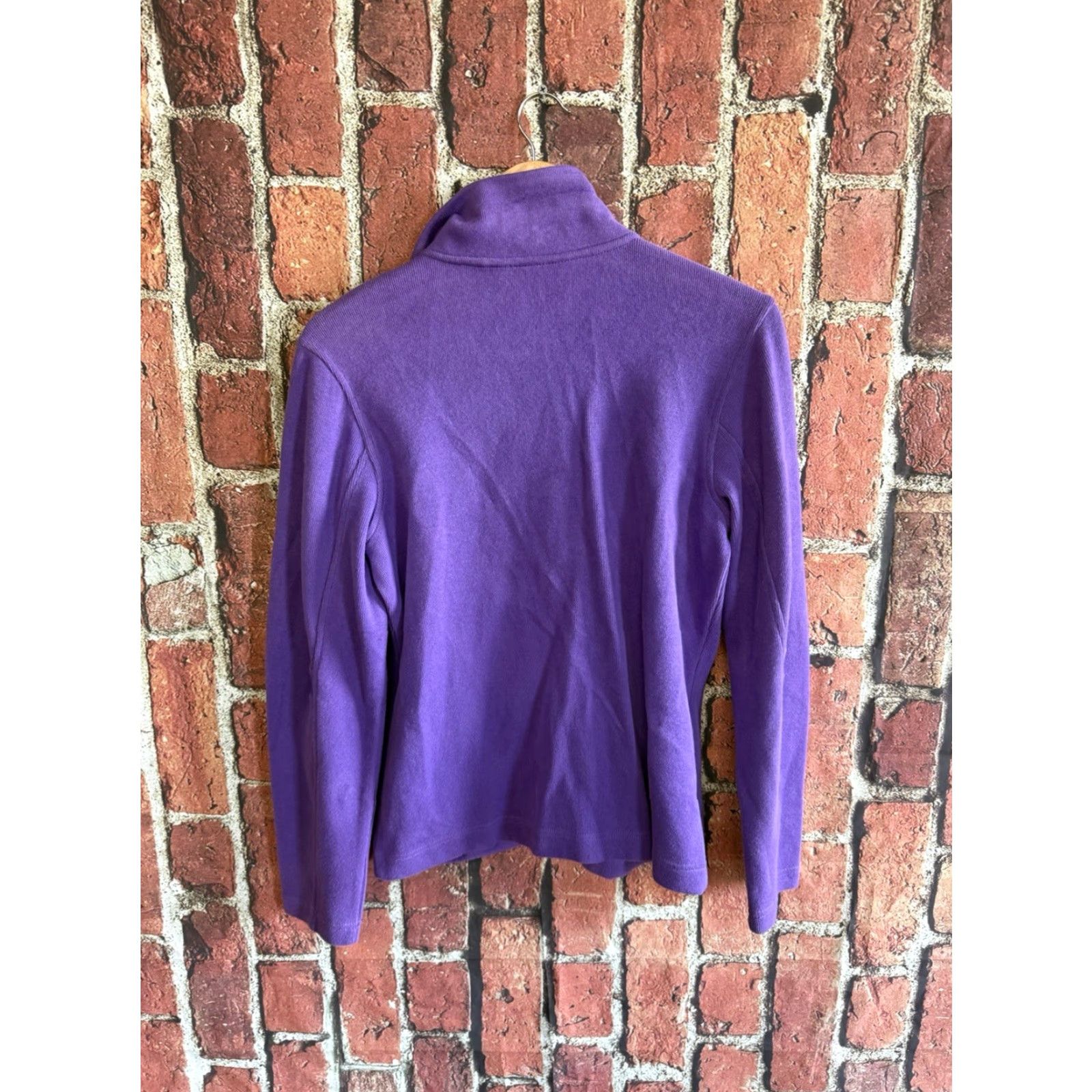 Vintage Kirkland Womens Purple Full Zip Ribbed Mock Neck Jacket M Size M / US 6-8 / IT 42-44 - 2 Thumbnail