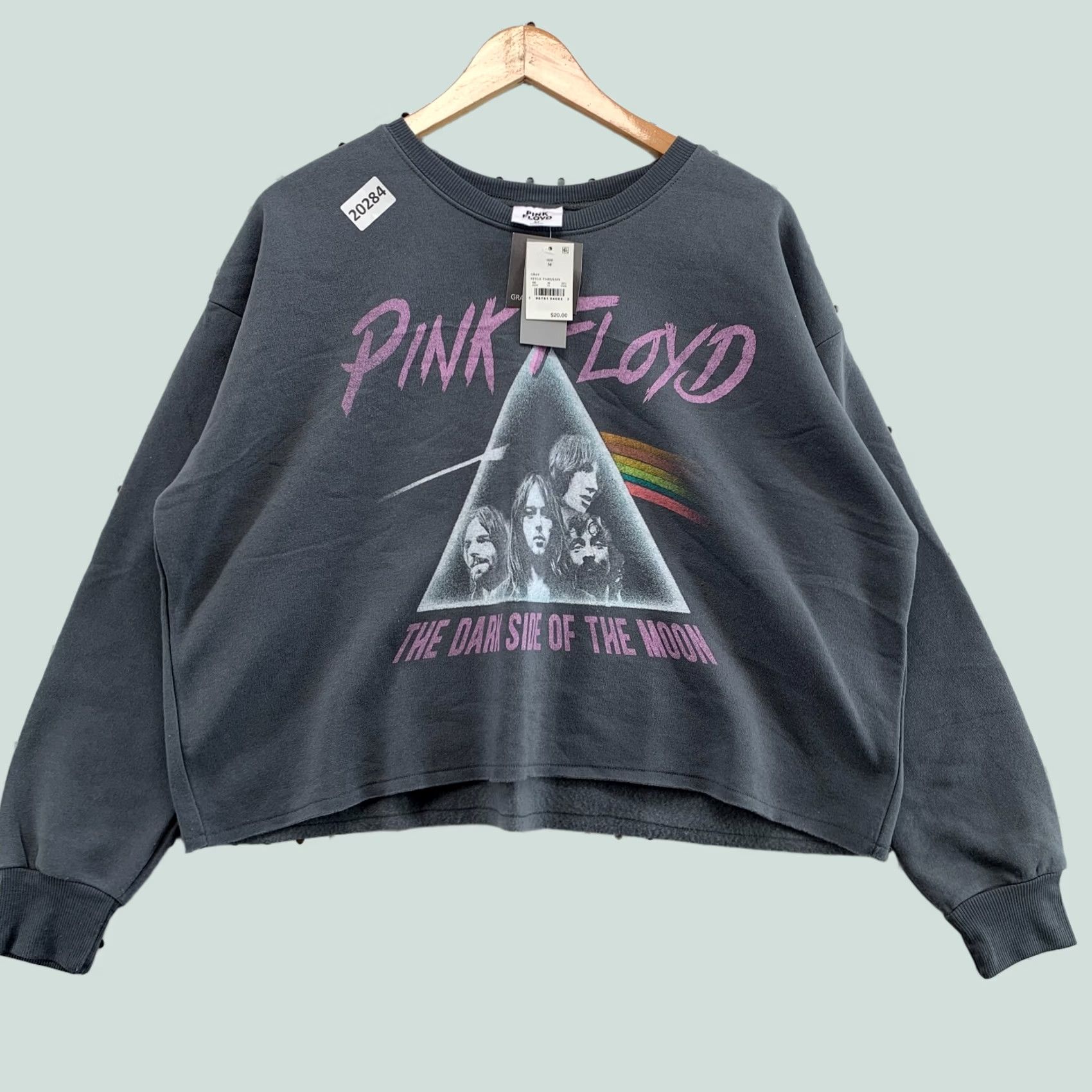 Vintage NEW Pink Floyd Crewneck Sweatshirt Gray Womens M Darkside Moon Music 27x21 Size M / US 6-8 / IT 42-44 - 1 Thumbnail
