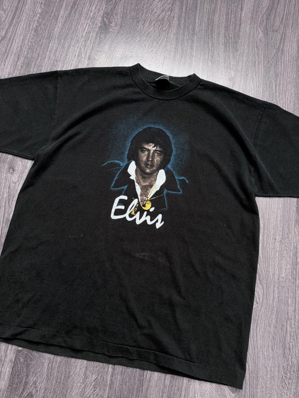 Band Tees Vintage Elvis 90s Big Face print distressed t-shirt Size US XL / EU 56 / 4 - 2 Thumbnail