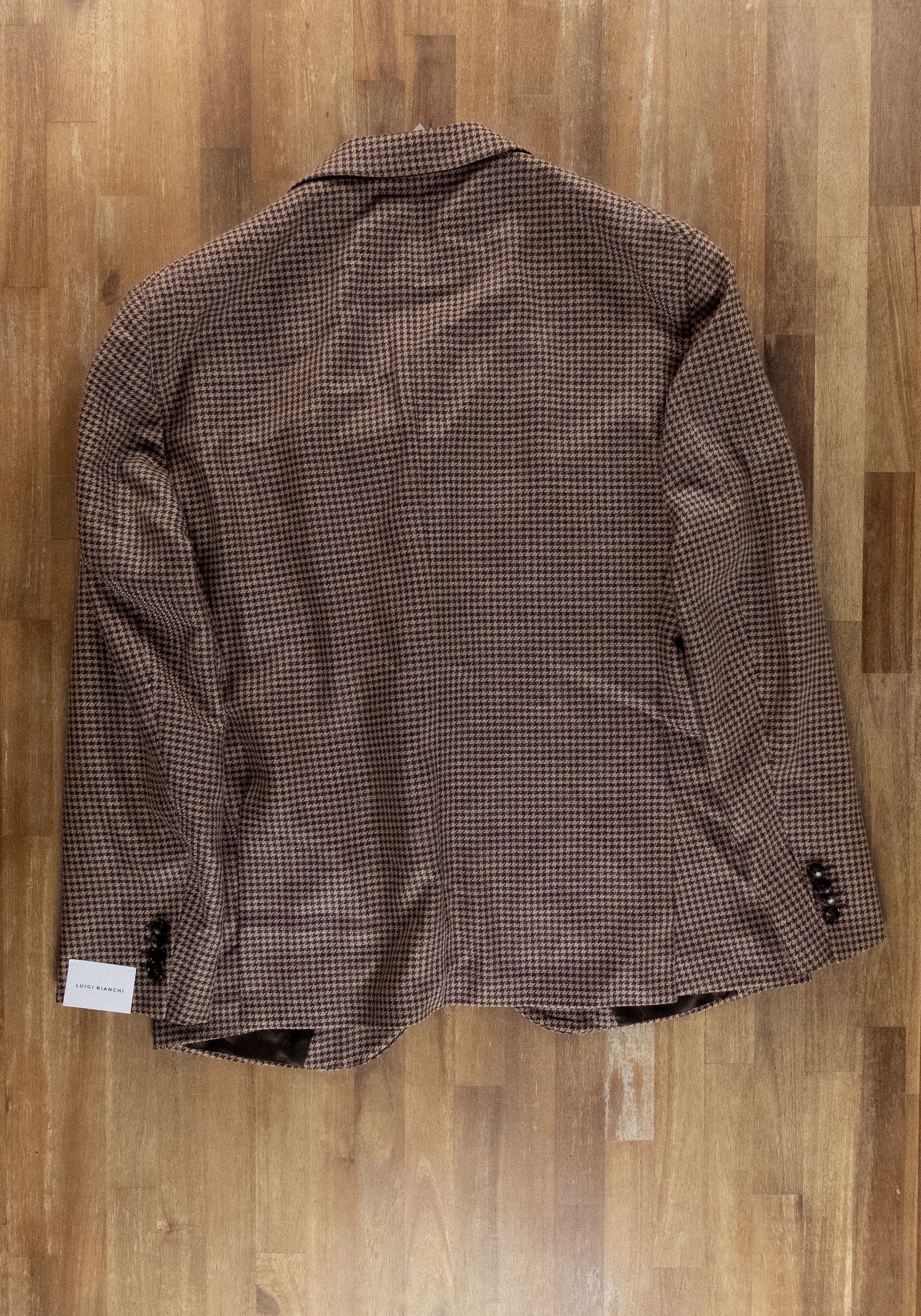 Luigi Bianchi LUIGI BIANCHI brown wool silk linen houndstooth sportcoat Size 46R - 10 Thumbnail