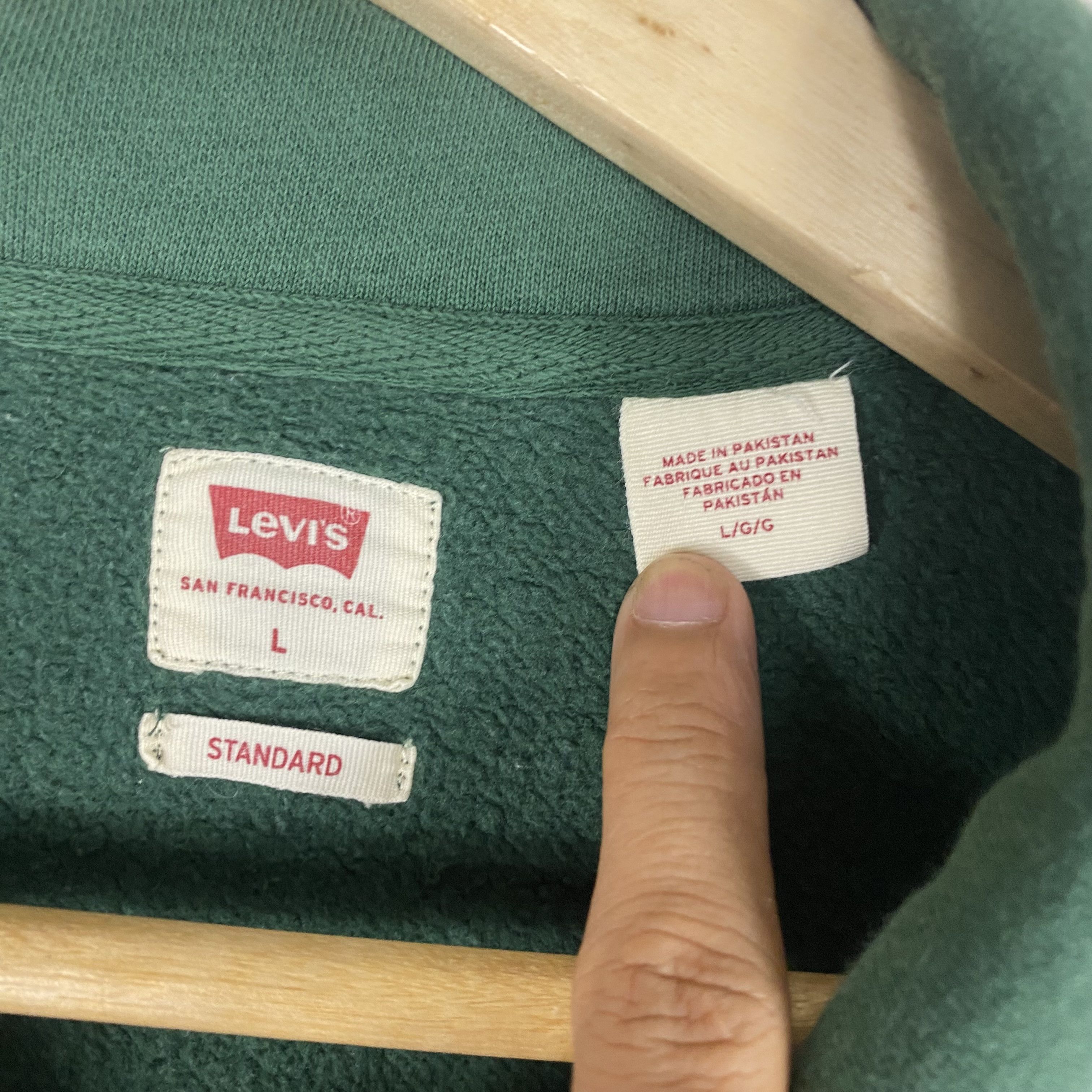 Levi's Vintage Clothing 💥 LEVIS HALFZIP PULLOVER GREEN SWEATSHIRT Size US L / EU 52-54 / 3 - 7 Thumbnail
