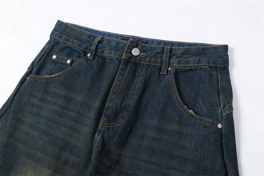 Japanese Brand × Jean Men's punk washed distressed loose wide-leg scimitar jeans Size US 32 / EU 48 - 4 Thumbnail