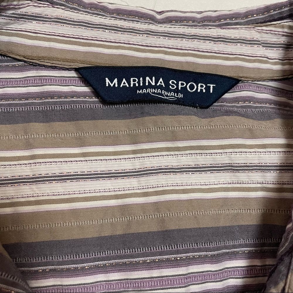Other Marina Rinaldi Sport Striped Stretch Button Down Blouse Shi Size XL / US 12-14 / IT 48-50 - 8 Thumbnail