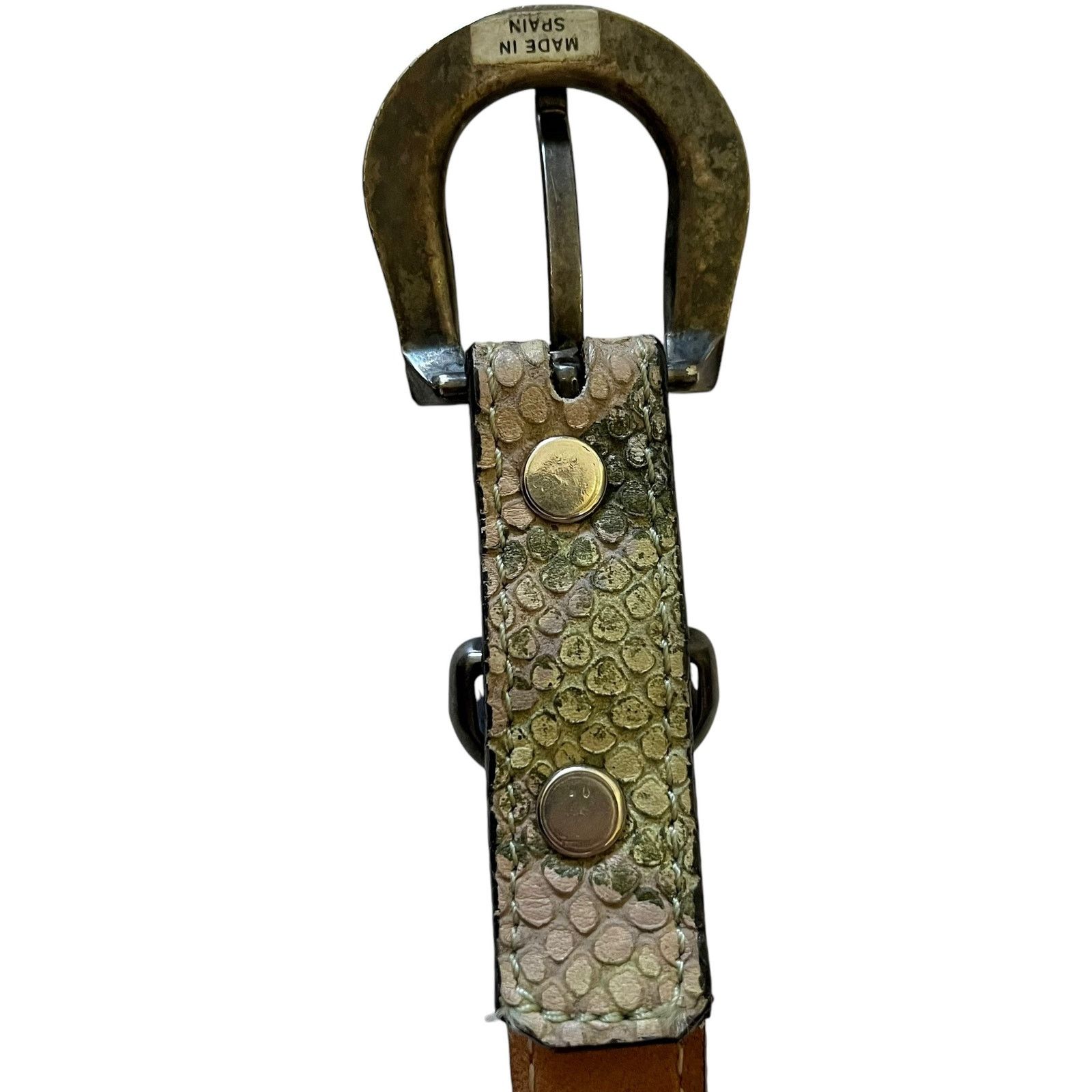 Other Streets Ahead Green Snake Embossed Leather Long Flap Belt Size ONE SIZE - 6 Thumbnail