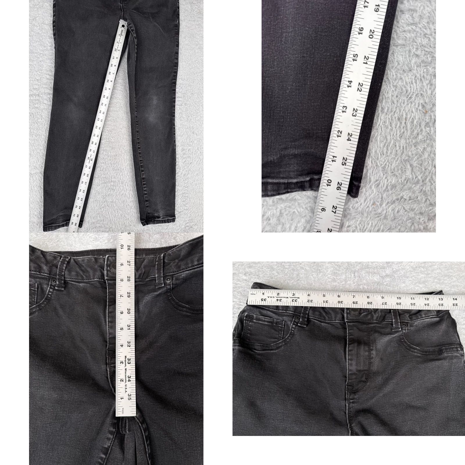 Vintage Maurices Jeans Womens Slim Skinny Mid Rise Black Cotton Blend 27x26 5-Pocket Denim Size 27" / US 4 / IT 40 - 8 Thumbnail