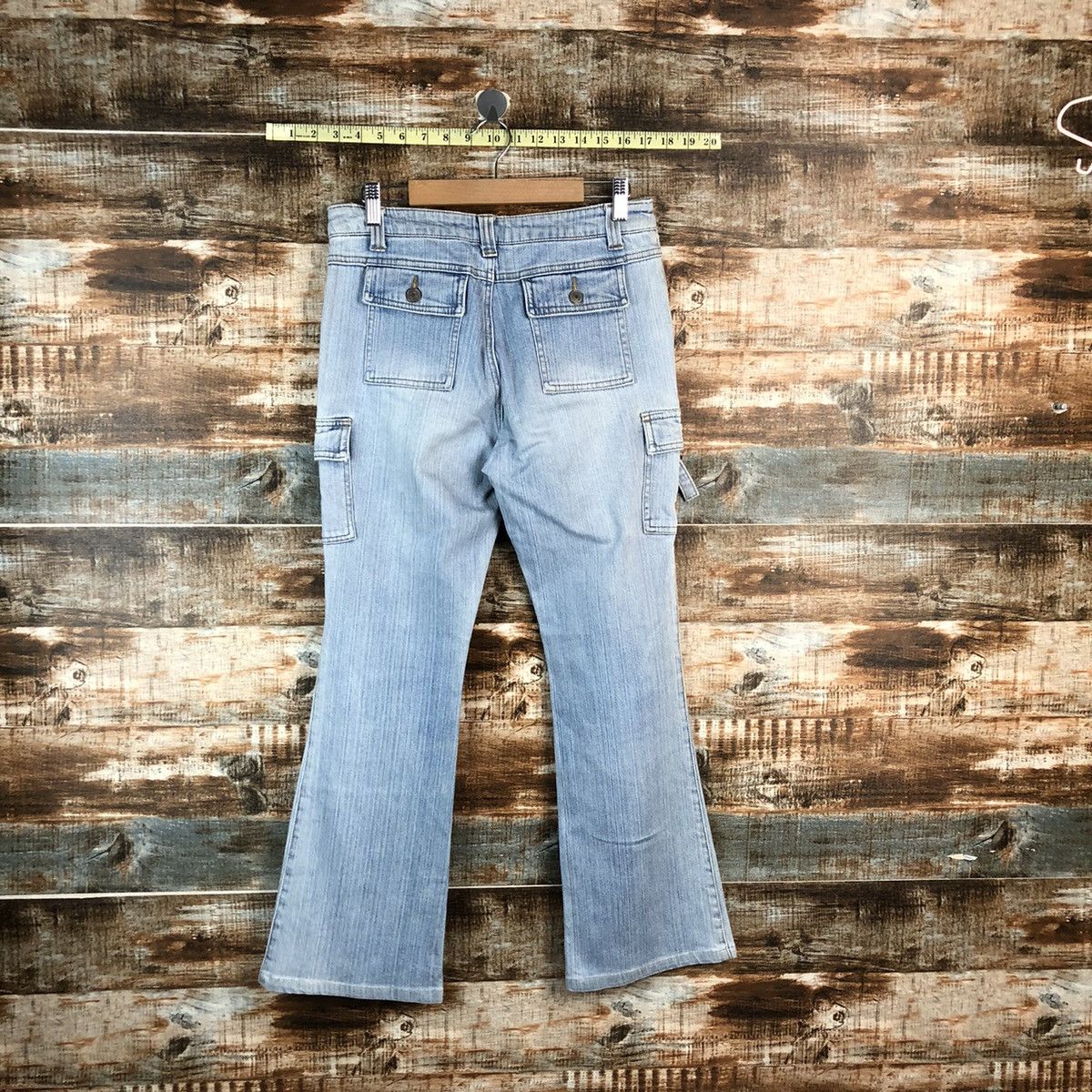 Japanese Brand Back Rush Blue Multipocket bootcut denim Jeans #A2430 Size 27" / US 4 / IT 40 - 13 Thumbnail