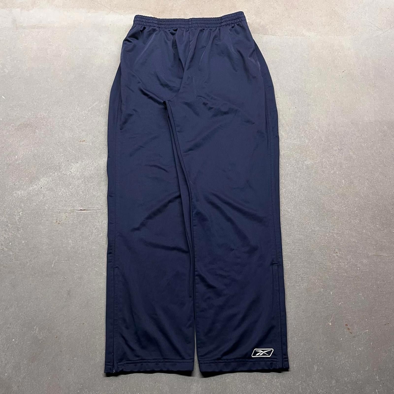 Reebok Y2K Vintage Reebok Baggy Wide Leg Trackpants Navy XL Size US 36 / EU 52 - 1 Thumbnail