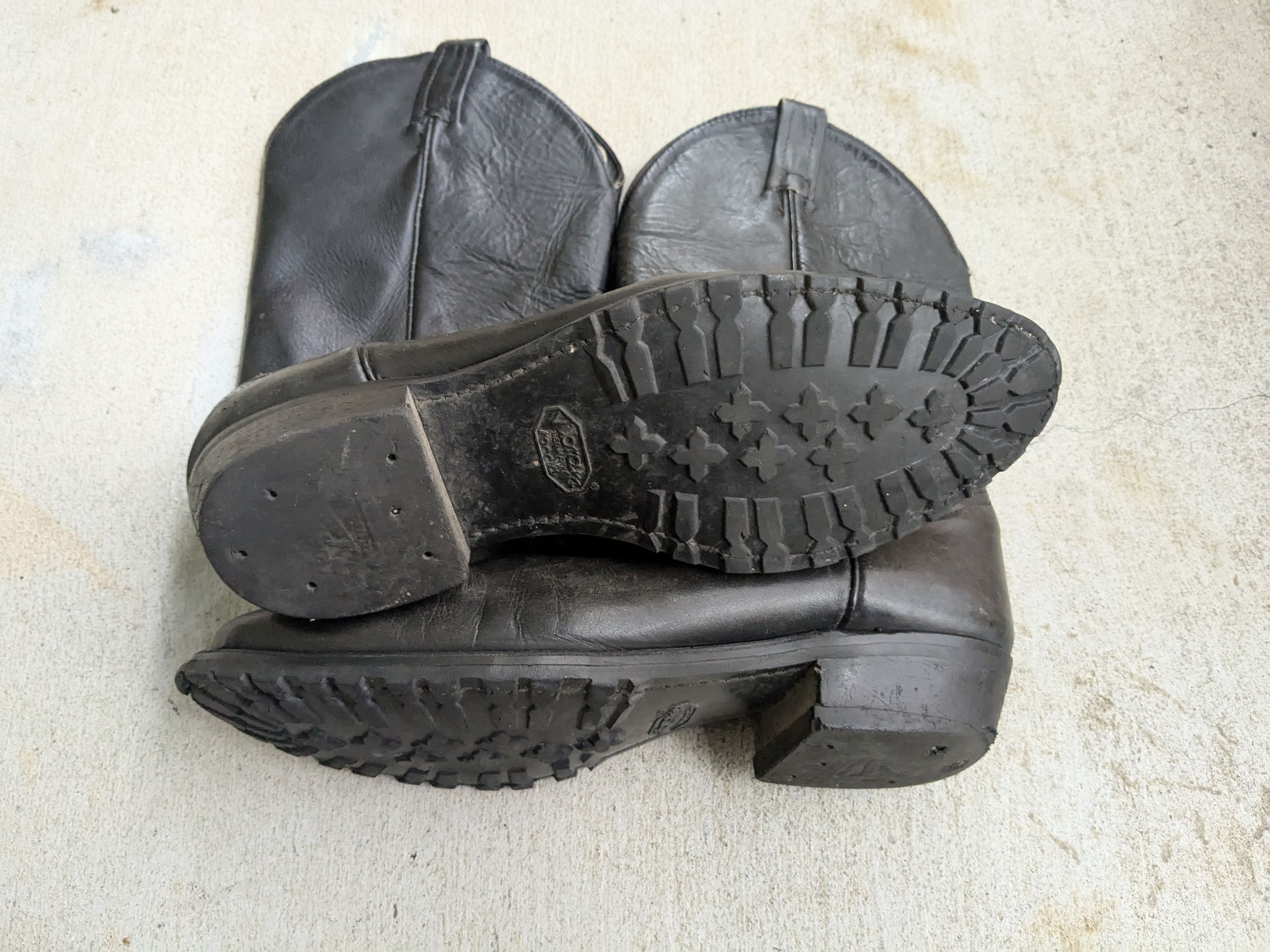 Other Tony Lama Cowboy Boots Black Leather 10.5 D Western Botas Size US 10.5 / EU 43-44 - 11 Thumbnail