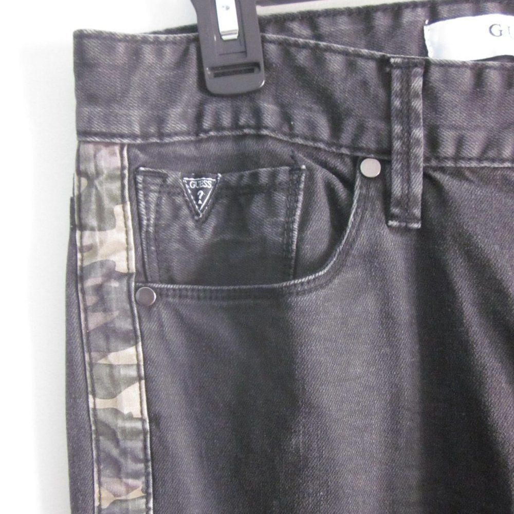 Guess GUESS Jeans Camo Trim Size 32 Slim Black Denim Size 24" / US 00 / IT 34 - 7 Thumbnail