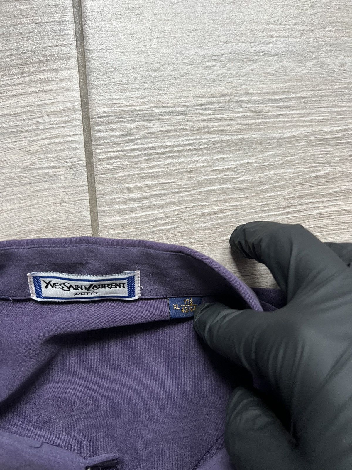 Vintage × Yves Saint Laurent Vintage YSL Yves Saint Lauren Shirt Purple Luxury Size US XL / EU 56 / 4 - 7 Thumbnail