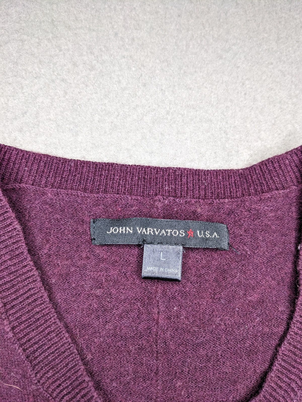 John Varvatos John Varvatos USA Shirt Mens Large Garnet Henley Wool Blend Size US L / EU 52-54 / 3 - 5 Thumbnail