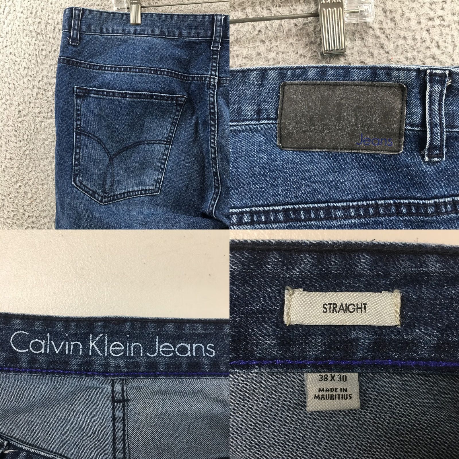 Calvin Klein Calvin Klein Jeans Mens 38 Blue Denim Straight Leg Zip Mid Rise 5-Pocket Casual Regular Everyday Mens Size US 38 / EU 54 - 9 Thumbnail