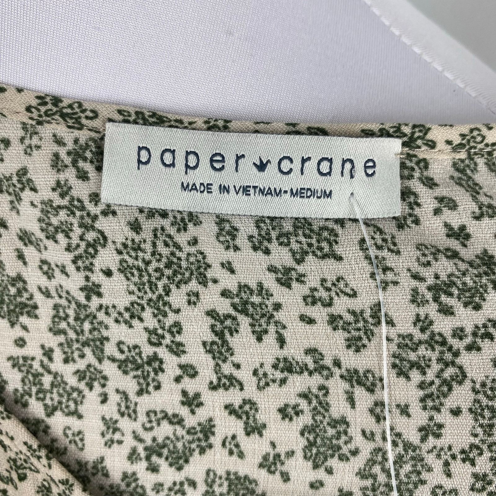 Other Paper Crane Peasant Tiered Floral Top Dusty Green Blouse Size M / US 6-8 / IT 42-44 - 7 Thumbnail