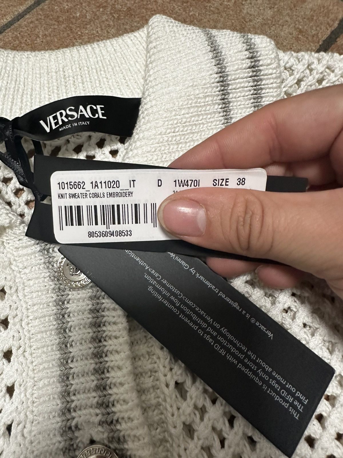 Versace Versace Crochet Knit Polo Shirt Size XS / US 0-2 / IT 36-38 - 7 Thumbnail