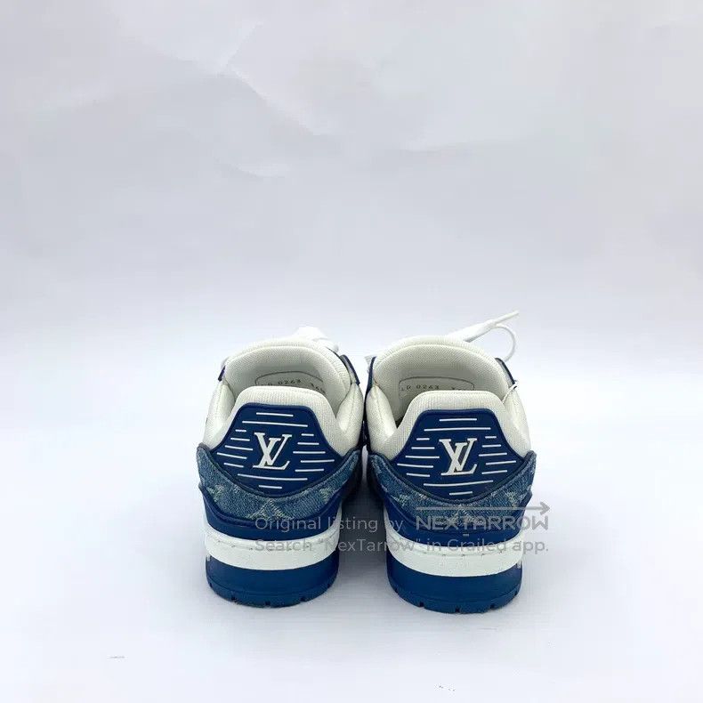 Louis Vuitton Louis Vuitton Trainer blue and white color-block logo pres Size US 6 / IT 36 - 4 Thumbnail