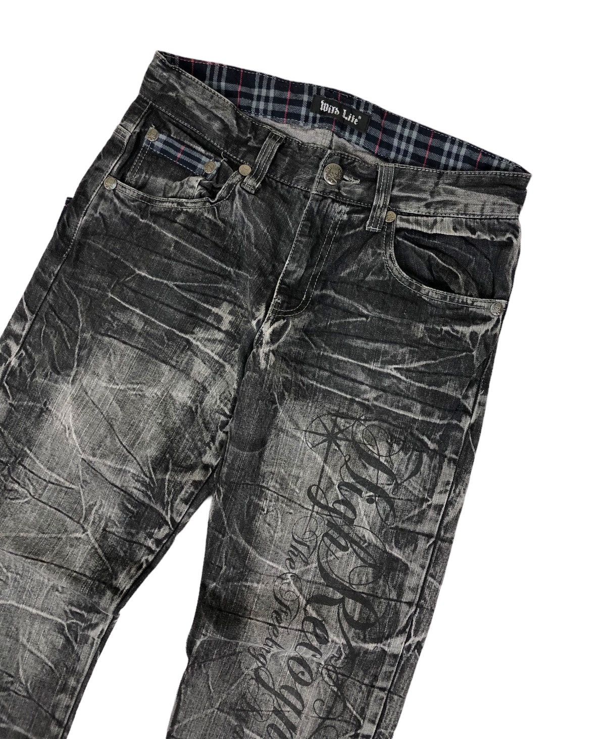 Japanese Brand Japan Brand Wild Life Bleach Stone Wash Poem Denim Jeans Size US 30 / EU 46 - 5 Thumbnail