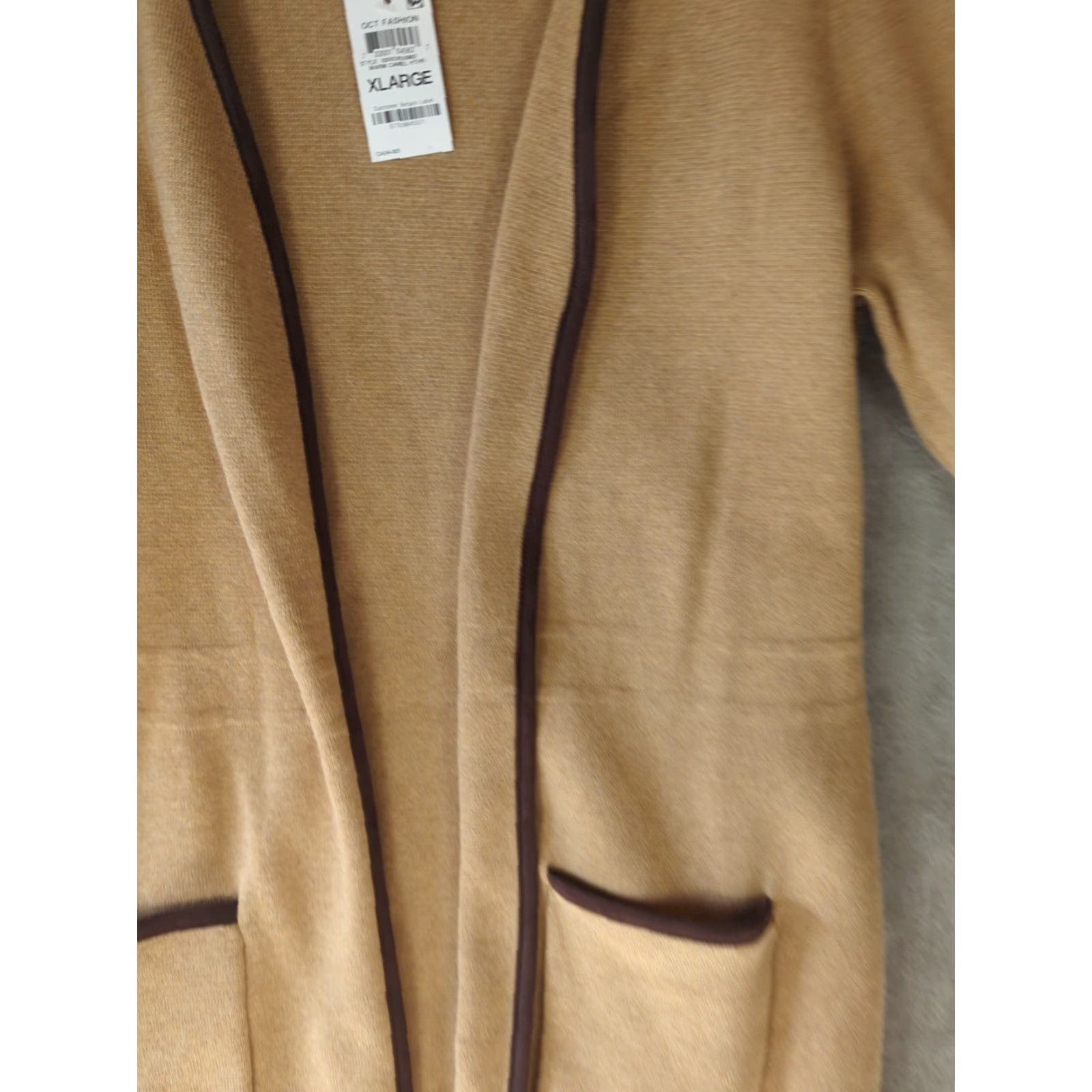 Charter Club Charter Club cardigan Women's XL Camel Open Cardigan Knit Sweater Pockets 100% Cotton Regular Vintage No NWT Beige/Camel Modern Classic Size XL / US 12-14 / IT 48-50 - 2 Thumbnail