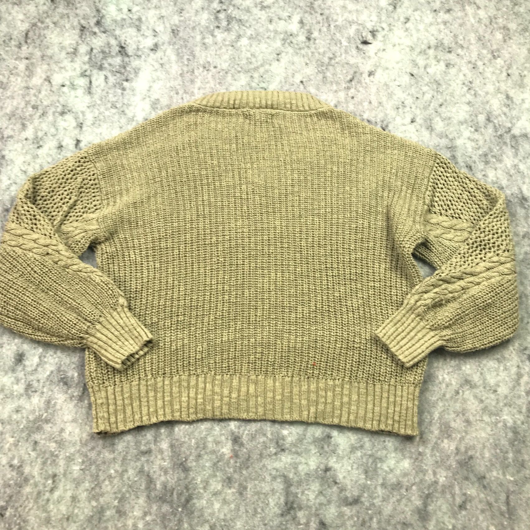 American Eagle Outfitters American Eagle Outfitters Sweater Womens Medium Green Cable Knit Long Sleeve V-Neck Pullover Size M / US 6-8 / IT 42-44 - 6 Thumbnail