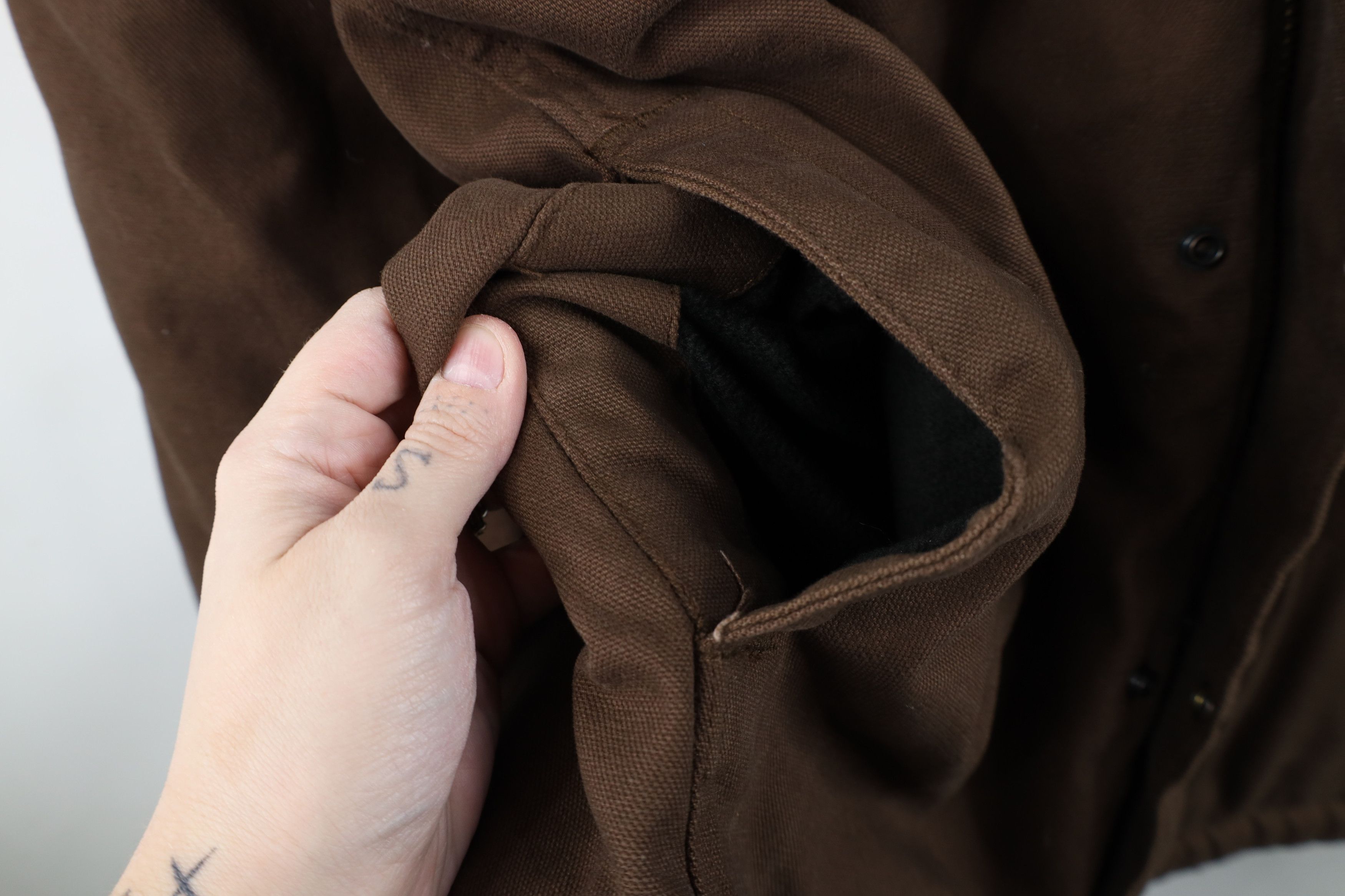 Vintage Vintage Y2K Streetwear Lined Canvas Hooded Jacket Brown Size US XXL / EU 58 / 5 - 8 Thumbnail