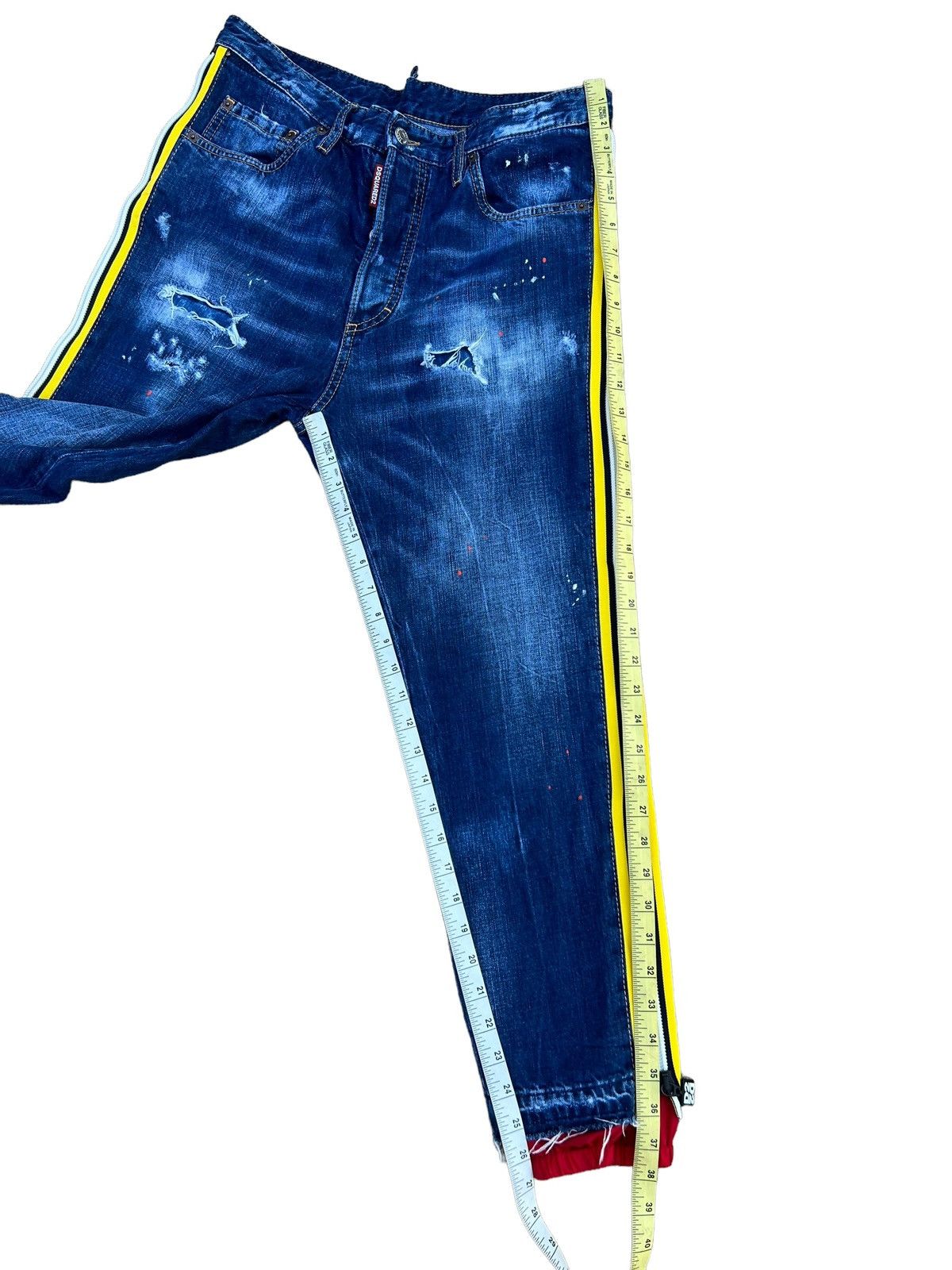 Dsquared2 Dsquared2 Made in Italy Hybrid Denim Side Tape Jeans Size US 32 / EU 48 - 7 Thumbnail