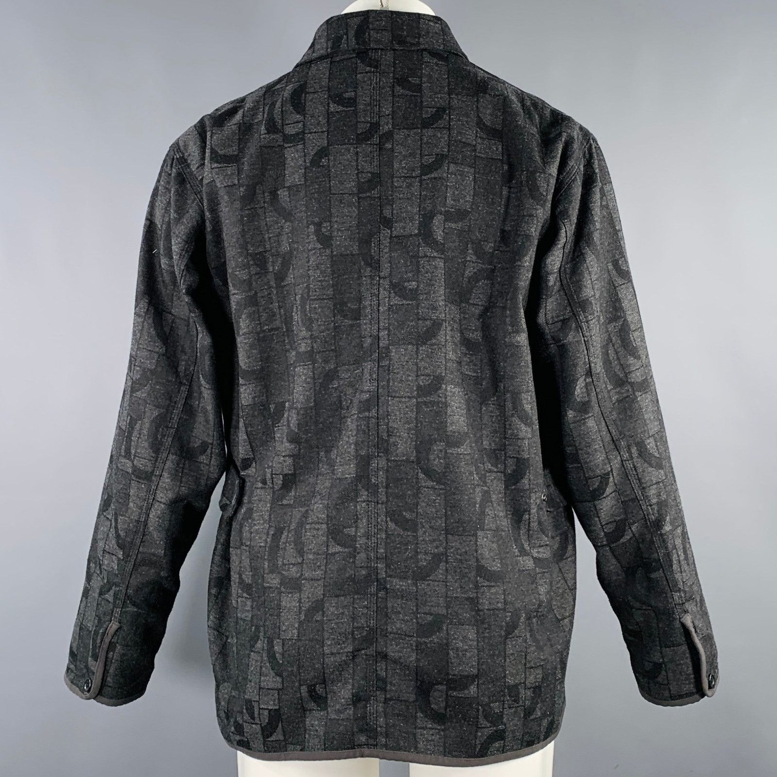 Other PILGRIM Size M Grey Black Geometric Wool Blend Snaps Jacket Size US M / EU 48-50 / 2 - 4 Thumbnail