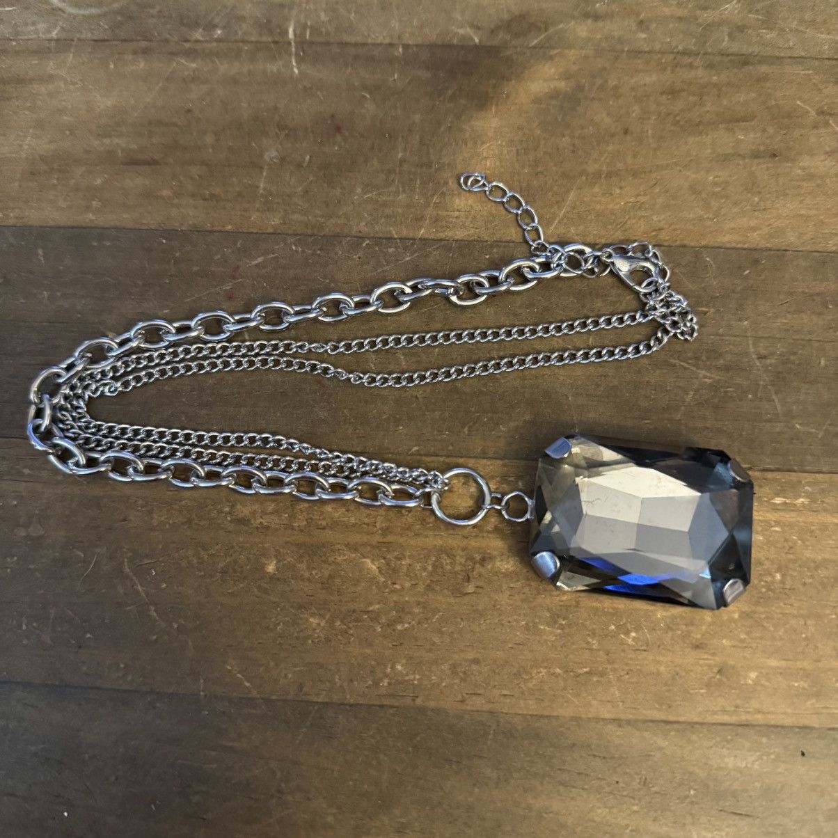 Other Silver tone chunky Smokey quartz pendant necklace Size ONE SIZE - 2 Thumbnail