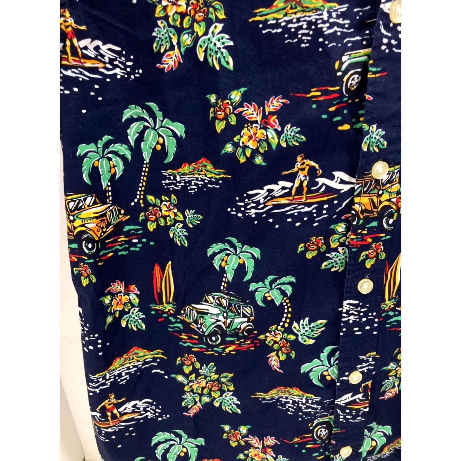Gap Gap Hawaiian Shirt Mens Medium Blue Palm Tree Graphic Short Sleeve Button-Up Plunge into Beach Style Size US M / EU 48-50 / 2 - 7 Thumbnail