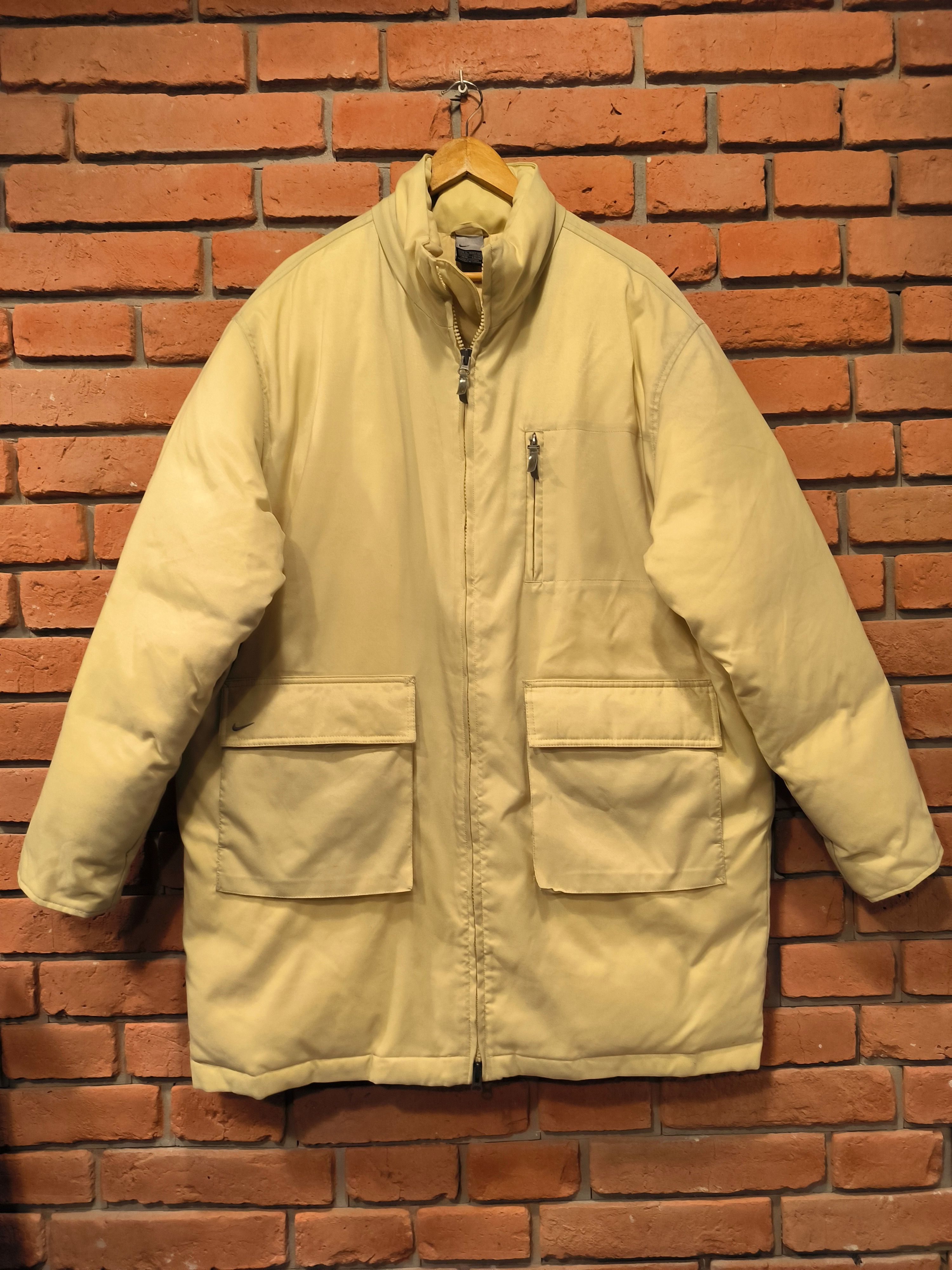 Nike × Vintage Vintage Nike Parka Puffer Jacket 00s Beige Logo Coat Size US XL / EU 56 / 4 - 1 Thumbnail