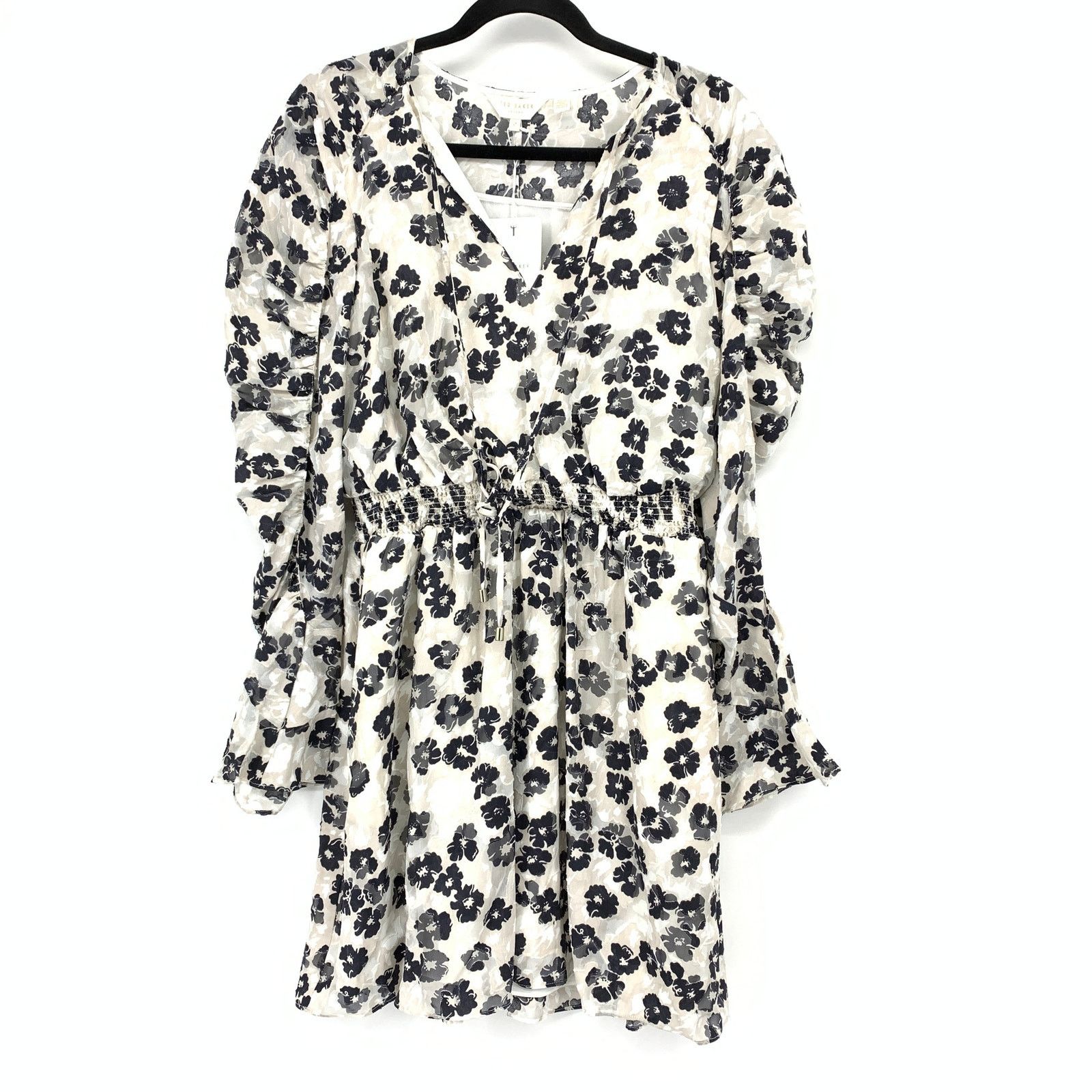 Ted Baker Ted Baker Ruched Detail Mini Dress Sz 2 US 6 Black Gray NEW Size M / US 6-8 / IT 42-44 - 1 Thumbnail