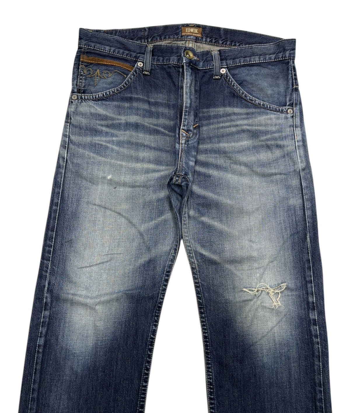 Kapital 🔥EDWIN EXCLUSIVE VINTAGE COWHIDE PATCHES POCKET DENIM JEANS Size US 38 / EU 54 - 3 Thumbnail