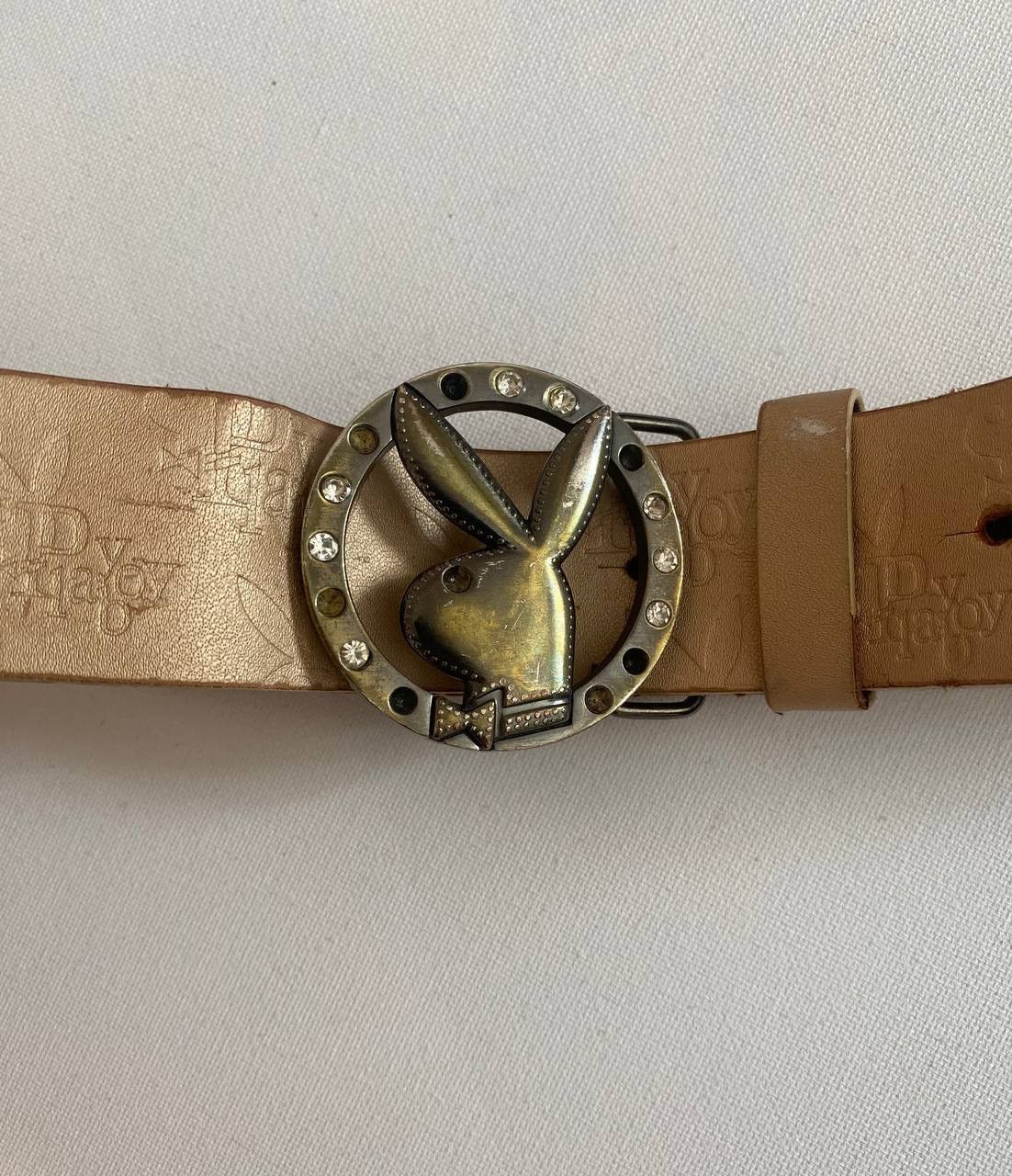 Playboy Vintage Playboy Monogram Y2K Crystal Logo Buckle Belt Size ONE SIZE - 3 Thumbnail